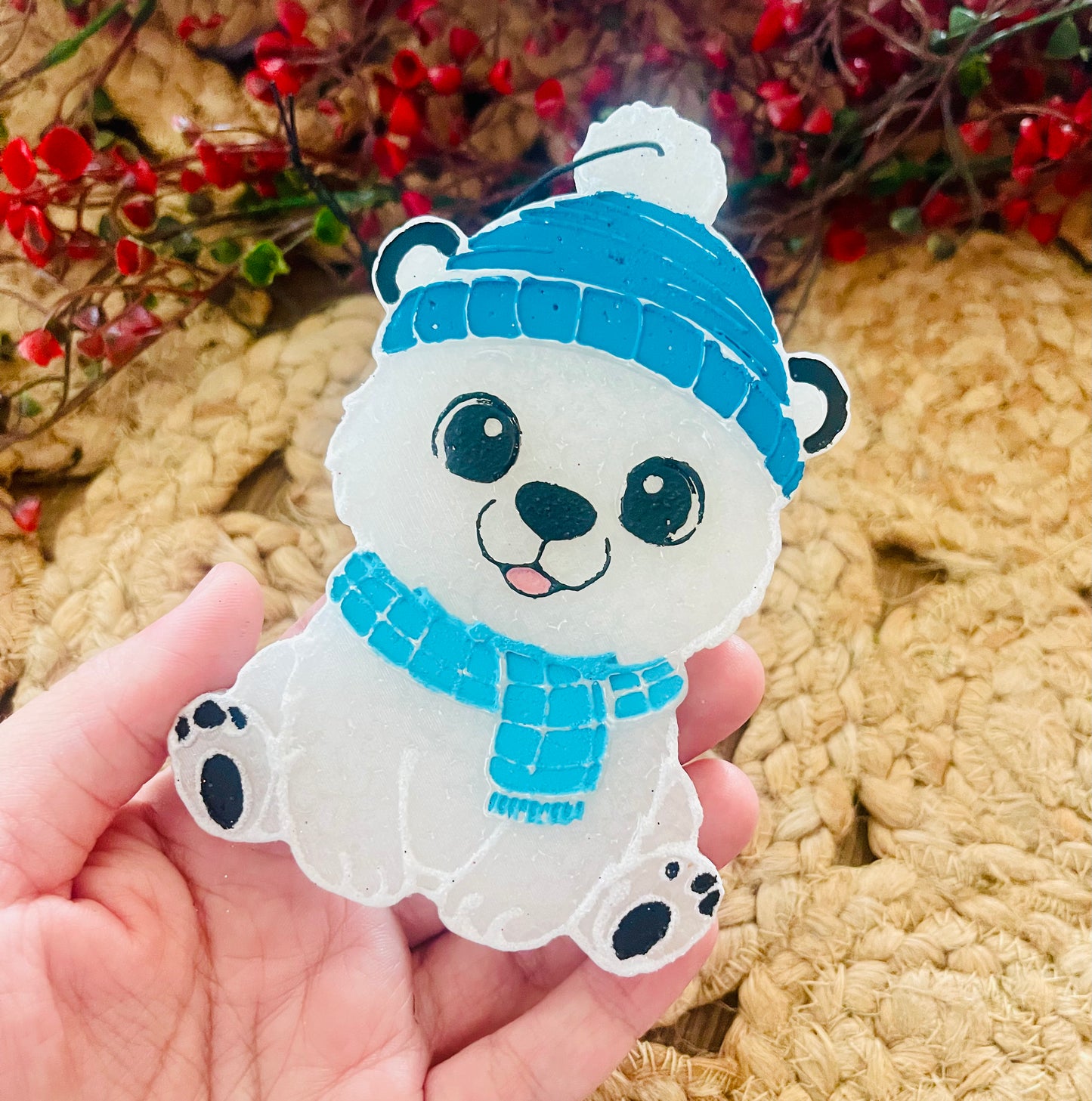 Winter Polar Bear Car Freshie