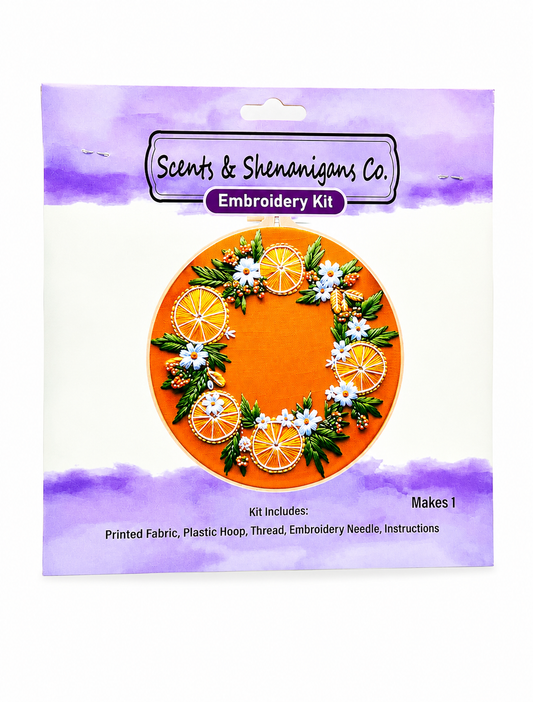Orange Greenery Embroidery Kit
