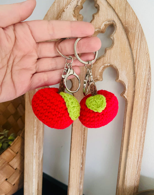 Apple Crochet Keychain