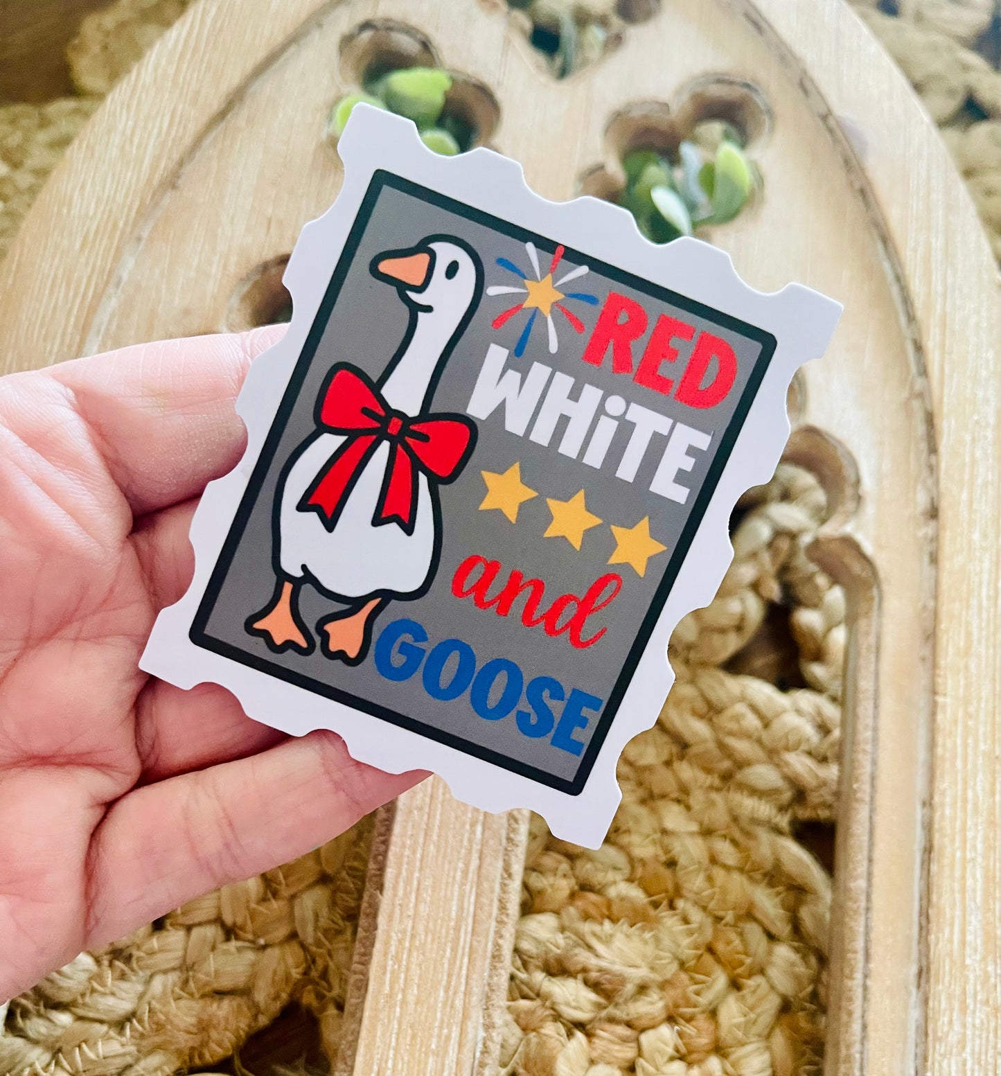 Red White and Goose Vinyl Sticker