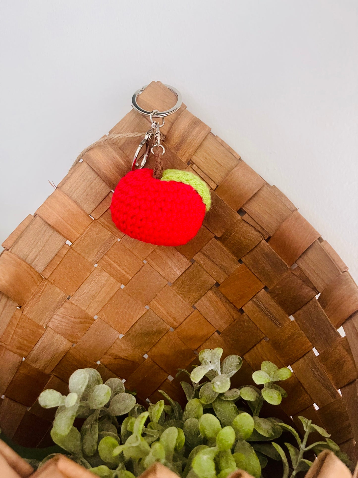 Apple Crochet Keychain