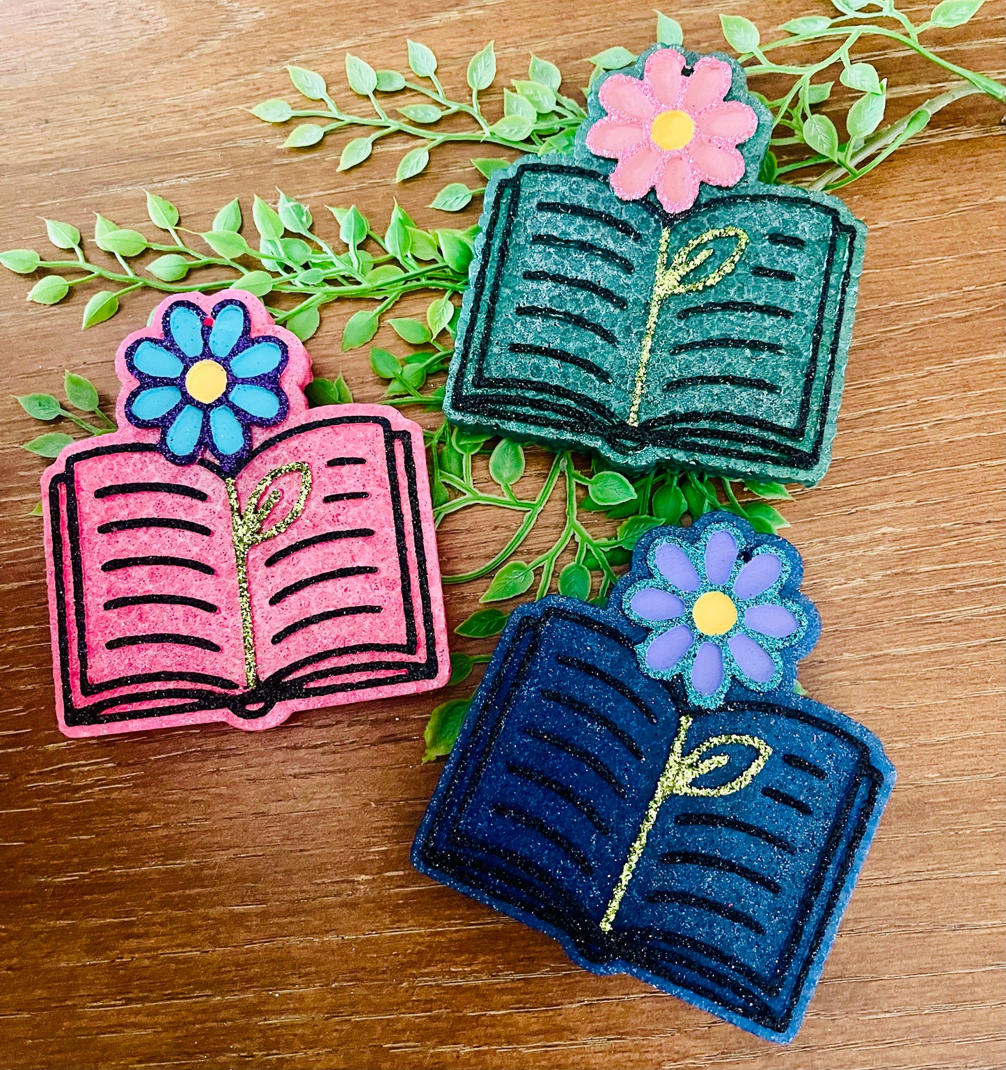 Flower Reading Book Car Freshie