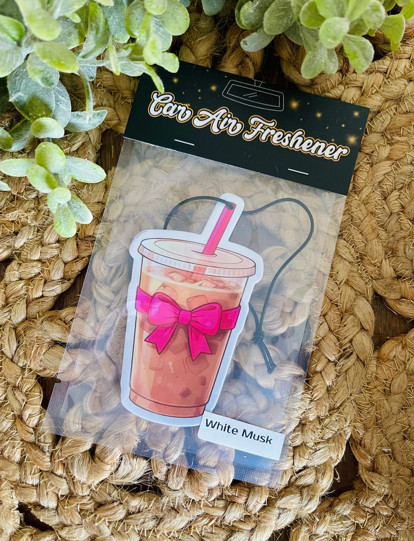 Iced Coffee with Bow Air Freshener