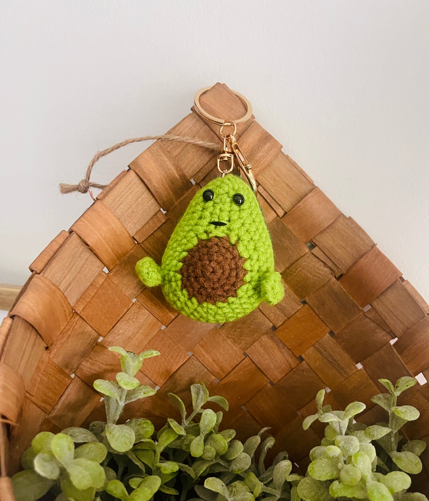 Avocado Crochet Keychain