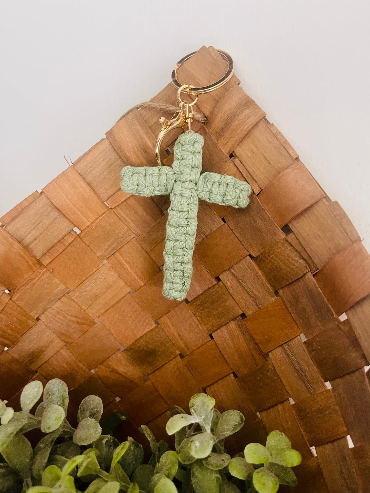 Crochet Cross Keychain