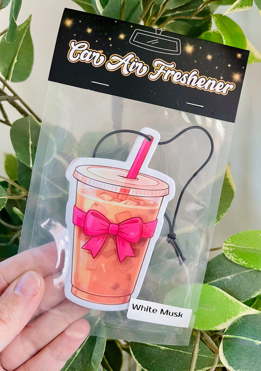Iced Coffee with Bow Air Freshener