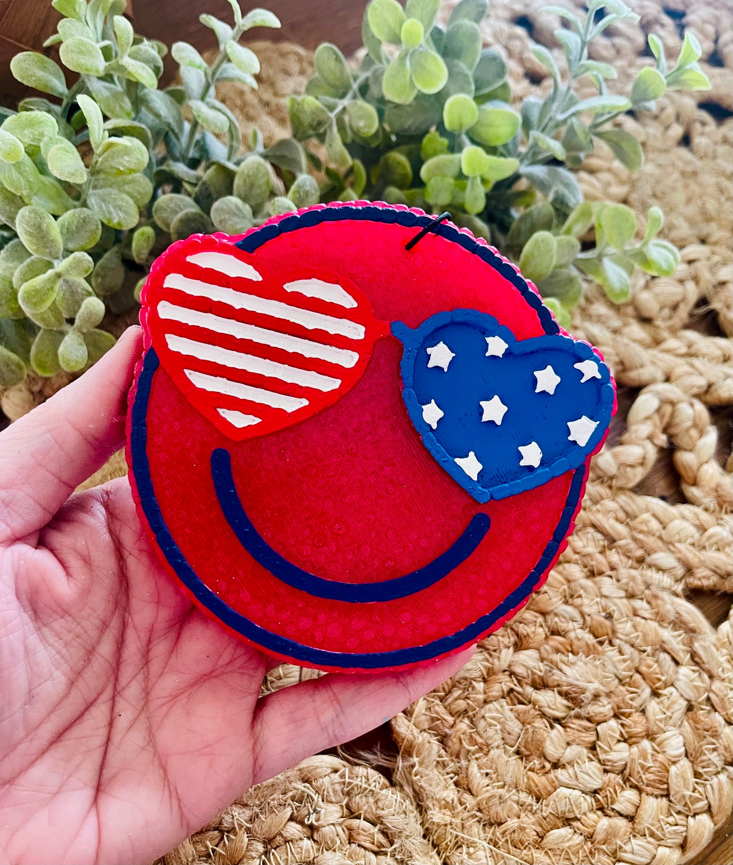 Patriotic Sunglasses Face Car Freshie