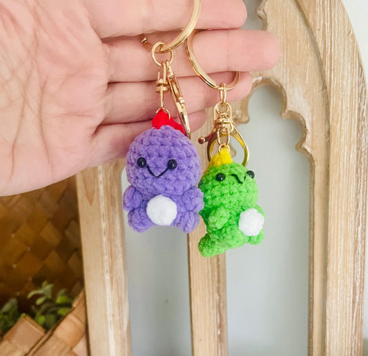 Dino Crochet Keychain