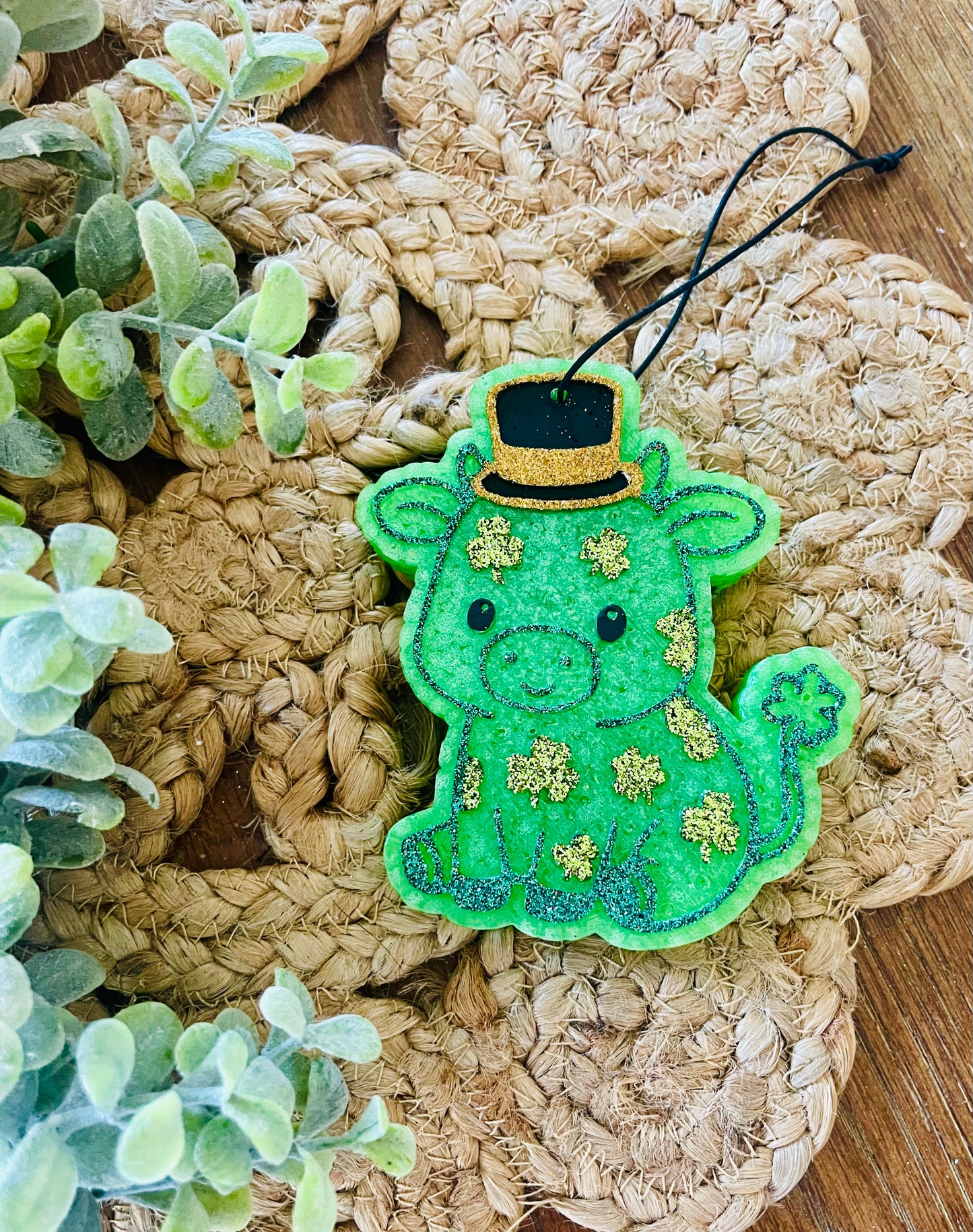 St Patrick’s Day Cow Car Freshie