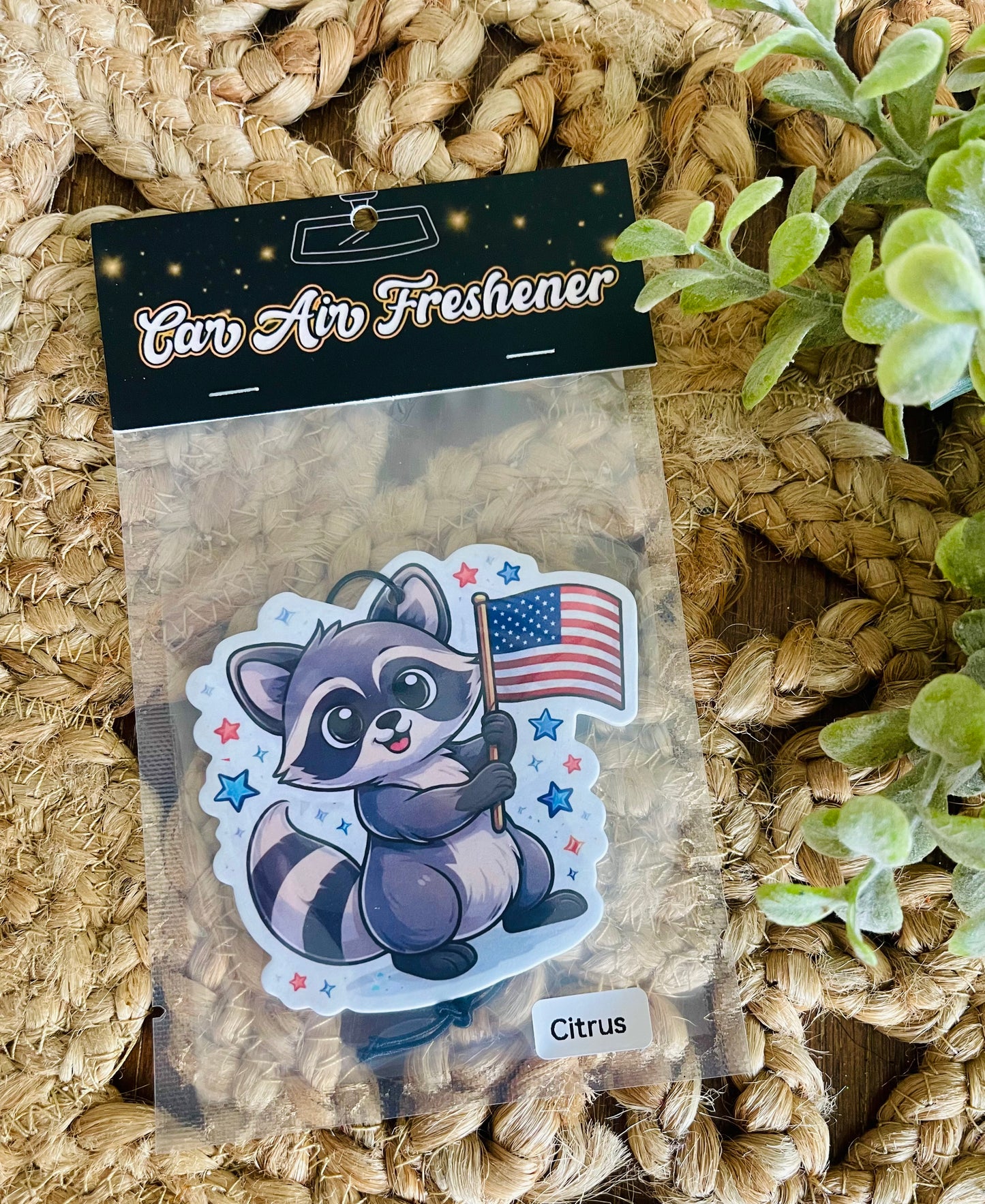 Patriotic Raccoon Air Freshener