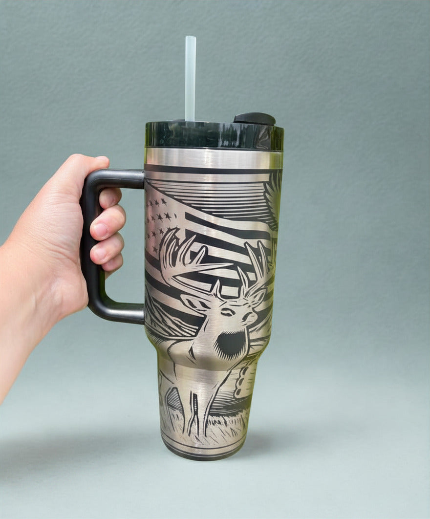 Hunting 40oz Laser Engraved Tumbler