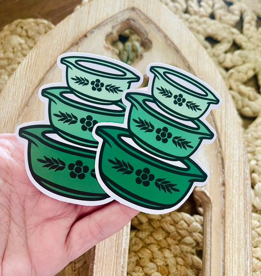 Vintage Bowl Stack Vinyl Sticker