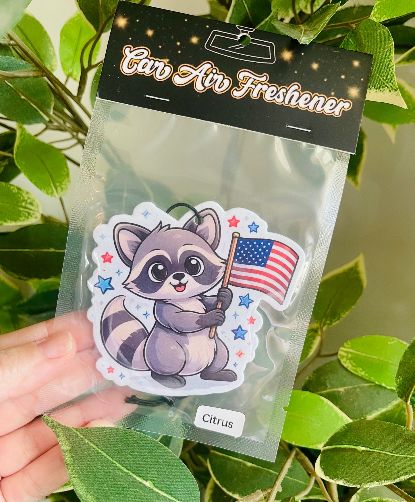 Patriotic Raccoon Air Freshener