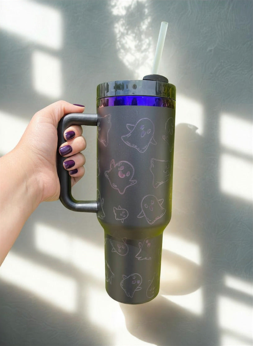 Ghost 40oz Laser Engraved Tumbler