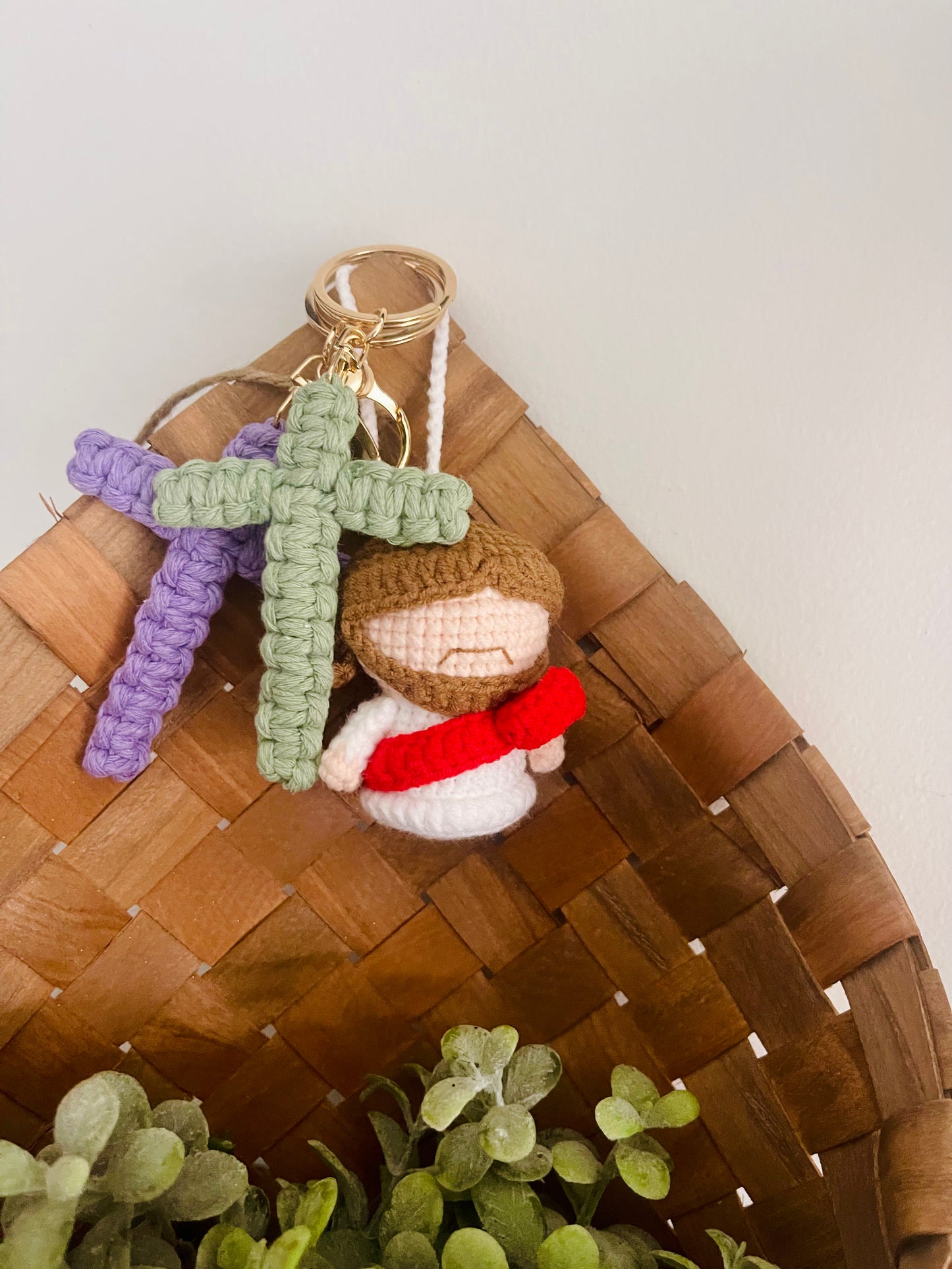 Jesus Crochet Keychain