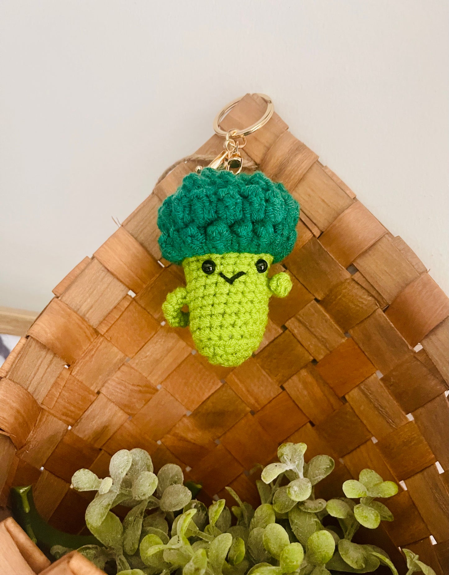 Broccoli Crochet Keychain