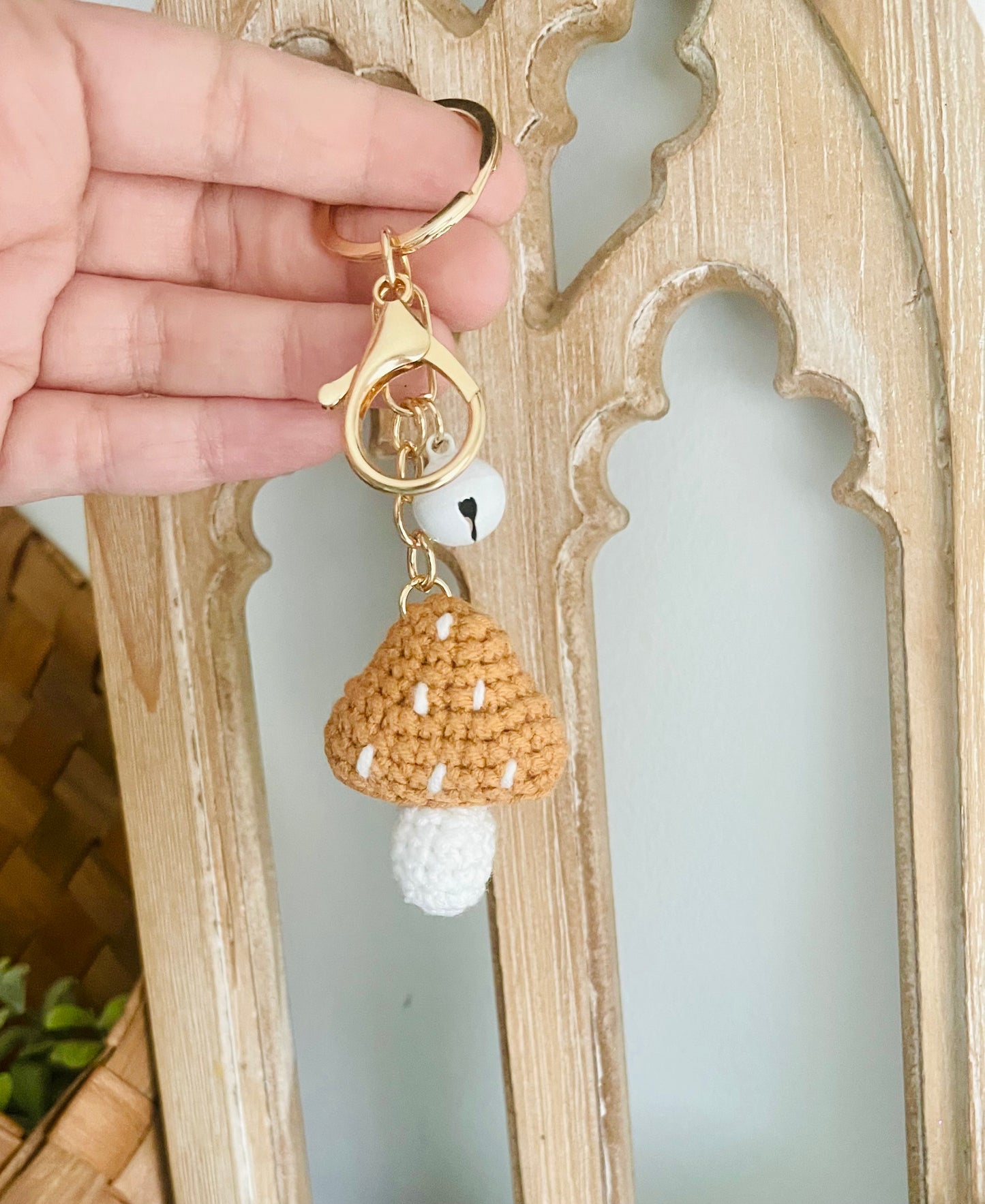 Mushroom Crochet Keychain
