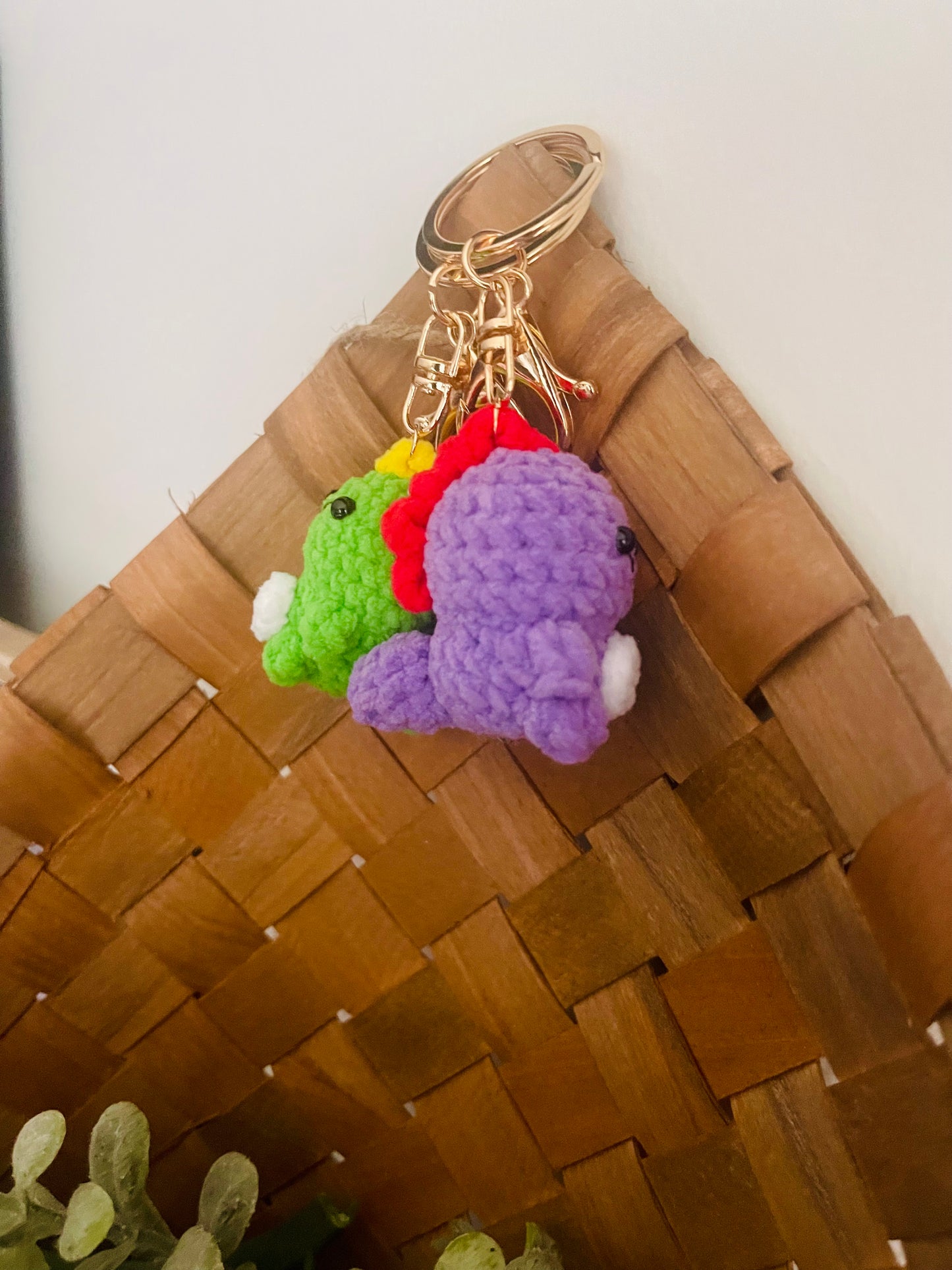 Dino Crochet Keychain
