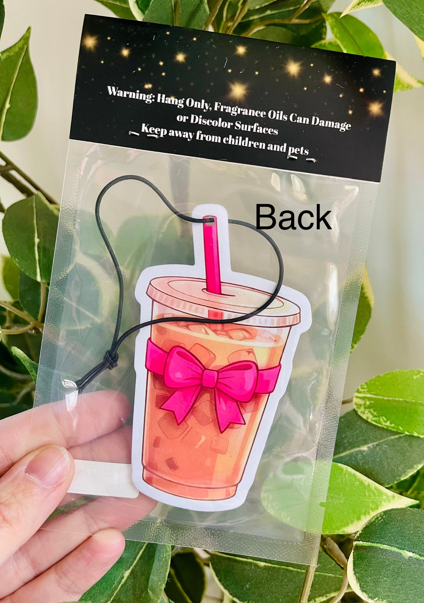 Iced Coffee with Bow Air Freshener