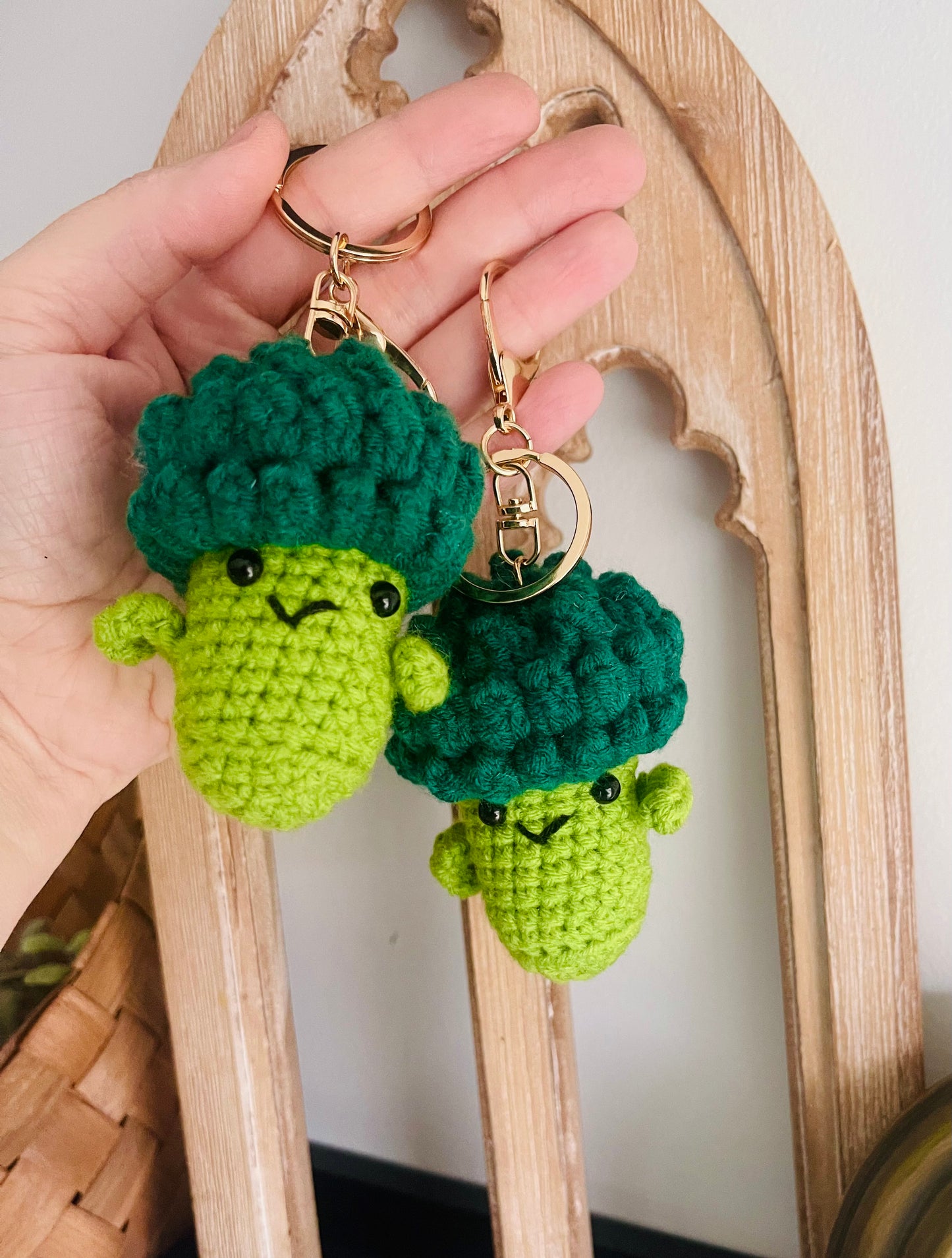 Broccoli Crochet Keychain