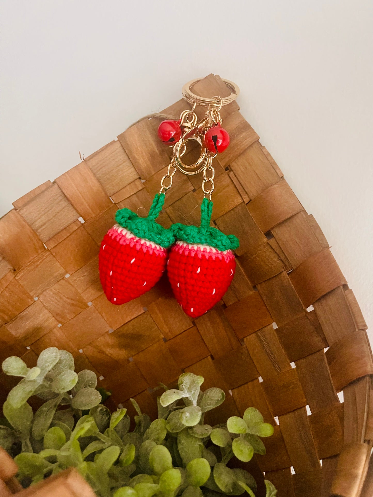 Strawberry Crochet Keychain