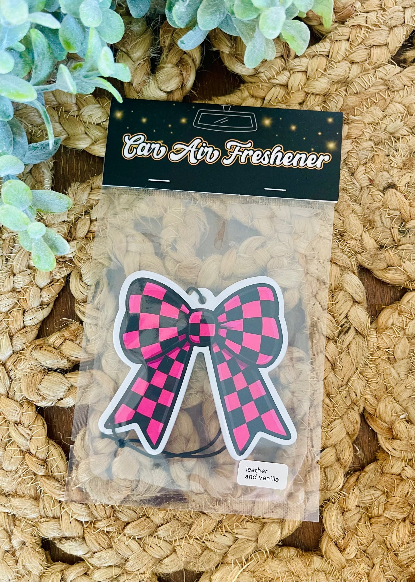 Checkered Bow Air Freshener