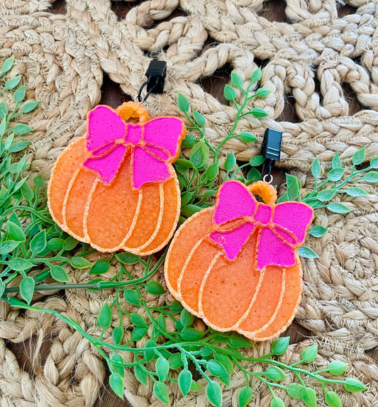 Pumpkin with Bow VENT Car Freshies Set of 2