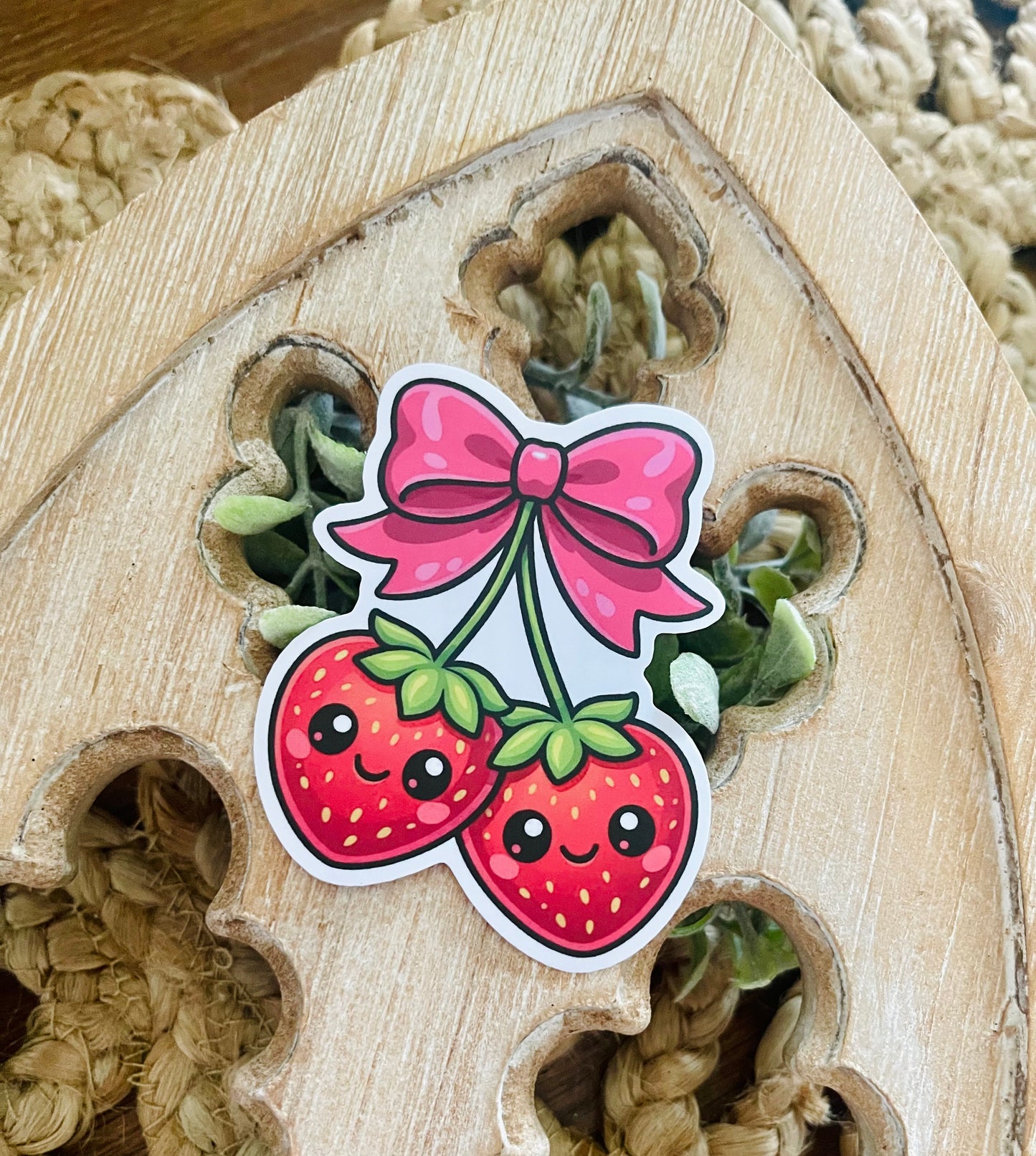 Strawberry Cherries Vinyl Sticker