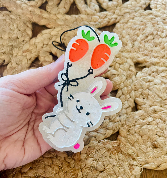 Bunny with Carrot Balloons