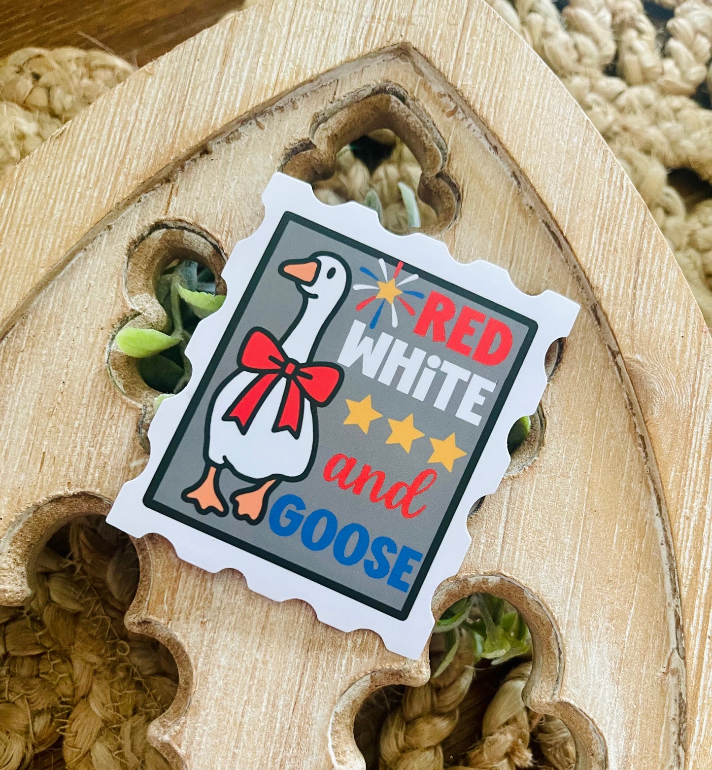 Red White and Goose Vinyl Sticker