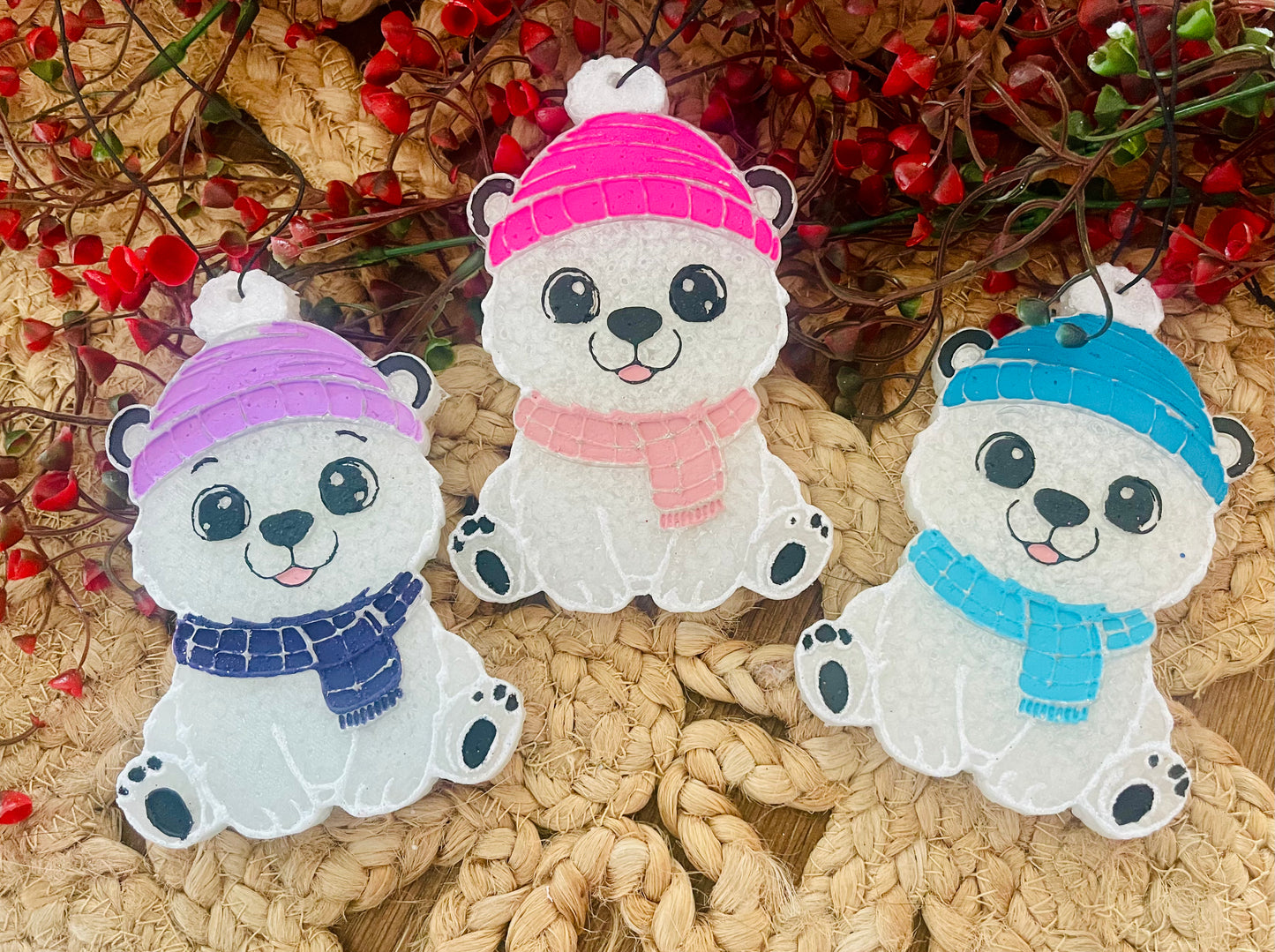 Winter Polar Bear Car Freshie