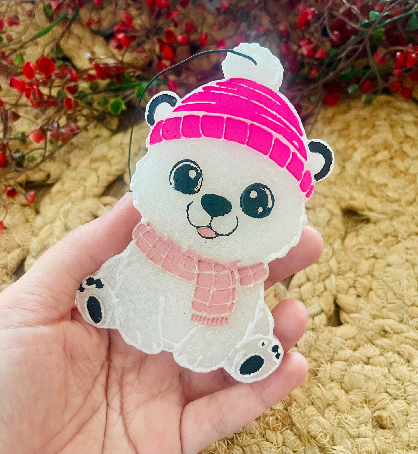 Winter Polar Bear Car Freshie