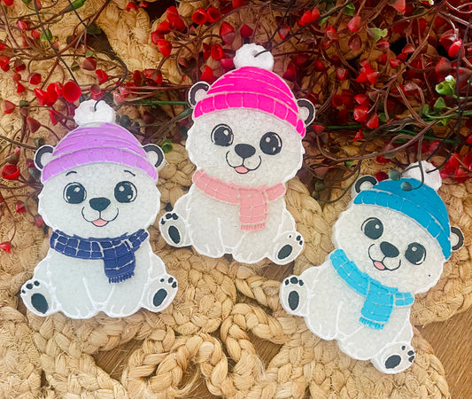 Winter Polar Bear Car Freshie