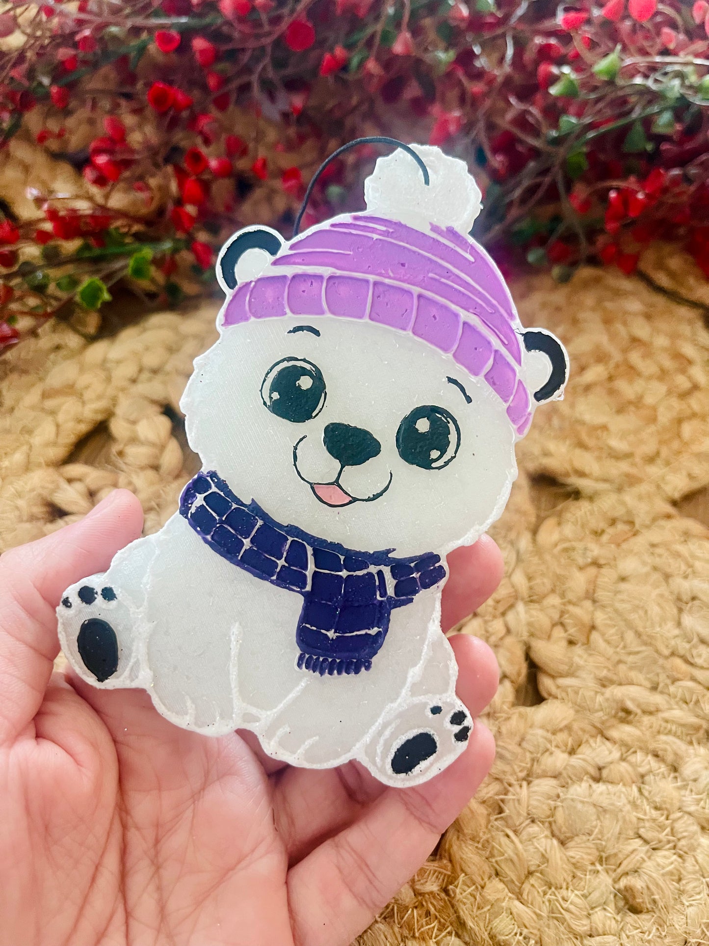 Winter Polar Bear Car Freshie